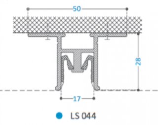 Lisse Aluminium Sparateur fixation plafond, finition invisible, joint creux.