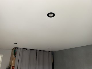 Kit Spot plat bor chanfrein noir complet pour plafond tendu 