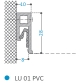 Lisse PVC fixation murale, finition apparente.